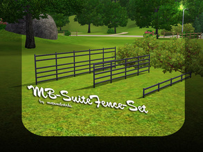 Sims 3 — MB-SuiteFence-Set by matomibotaki — A modern fence set with 3 parts from small to large, recolorable, by