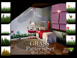 Sims 3 — Grass Pattern Set by ayyuff — 9 recolorable patterns.