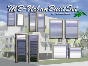 Sims 3 — MB-UrbanBuiltSet by matomibotaki — A new built set with 9 new meshes, 8 diffrent sizes of windows and one single