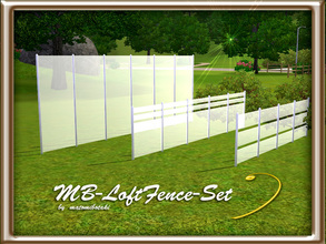 Sims 3 — MB-LoftFence-Set by matomibotaki — 3 new fence meshes in different sizes, recolorable. Low poly from 72-88.