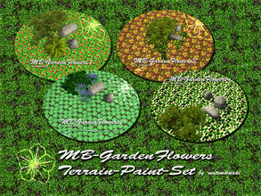 Sims 3 — MB-GardenFlowersTerrain-Paint-Set by matomibotaki — A set of 4 different gardenflowers terrain-paints. Enjoy to
