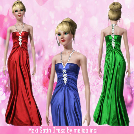 Sims 3 — Maxi Satin Dress by melisa_inci — Maxi Satin Dress by melisa inci Young Adult-Adult Everyday-Formal One