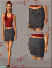 Sims 2 — Hillary Jeans Skirt by Harmonia — everyday skirt