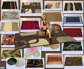 Sims 2 — Rug Recolor Collection by nikisatez05 — 20 Recolors of my Chic Rug Mesh in modern and contemproary designs to