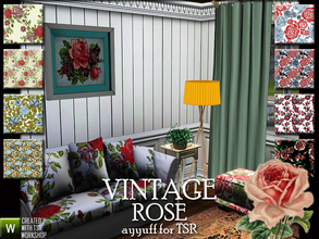 Sims 3 — Vintage Rose by ayyuff — 8 re-colorable patterns