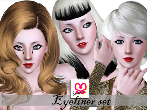 Sims 3 — Lady GaGa Eyeliner Set by Susan372 — I like the Lady gaga make-up inside the judas. So I do this eyeliner.