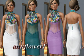 Sims 3 — dress annflower1 25 by annflower1 — Elegant evening dress, it is possible to recolour in game. An insert from