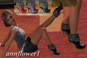 Sims 3 — annflower1 shoes 06 by annflower1 — Elegant boots for girls and women, from a skin, and an insert from suede