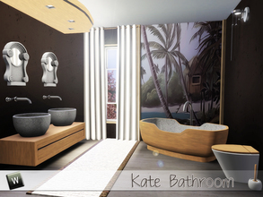 Sims 3 — Kate Bathroom by Angela — Kate Bathroom, trying to combine a more classic with contemporary design into 1