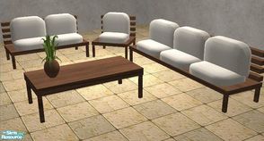 Sims 2 — Mercury Living Set by TheNinthWave — Included in the set: Sofa, loveseat, living chair, coffee table, table