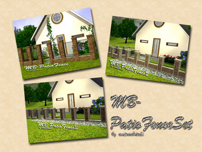 Sims 3 — MB-PatioFenceSet by matomibotaki — A set of 3 nice looking fences for your sims houses, to give them a cozy