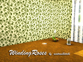Sims 3 — WindingRoses by matomibotaki — Floral pattern in red, brown and white, 3 channel, to find under Theme.