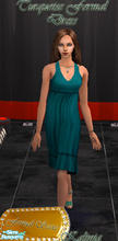 Sims 2 — Turquoise Formal Dress by Kalinia — This is a recolour of the Maxis formal dress. *NOTE* You will need H&M