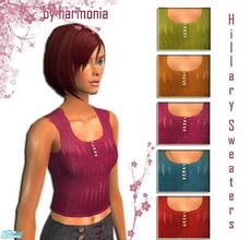Sims 2 — Hillary Top Set by Harmonia — Multicoloured Sweater Tops