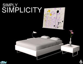 Sims 2 — Simply Simplicity Bedroom set - Meshes by linegud — A simple bedroom that fits almost everywhere....
