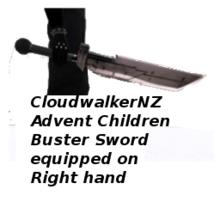 Sims 3 — Cloud's FF7 Advent Children Buster Sword by CloudwalkerNZ2 — Cloud's FF7 Advent Children Buster Sword equipped