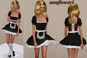 Sims 3 — Dress for the parlourmaid by annflower1 by annflower1 — Dress for the parlourmaid. It is possible to use as a