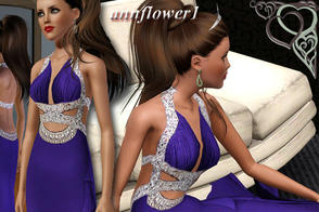 Sims 3 — Evening graceful dress annflower1 by annflower1 — Evening graceful dress, straps from jewels. A frank line of a