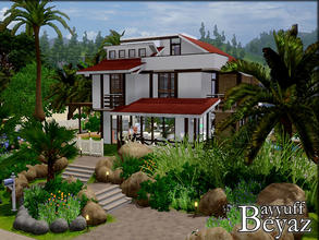 Sims 3 — Beyaz *Furnished* by ayyuff — 30x30 fully furnished and decorated house with 4 bedrooms,2 bathrooms,2 pools...