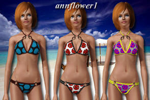 Sims 3 — bikini 7 annflower1  by annflower1 — Separate sexual bathing suit. It is connected by chains under gold and
