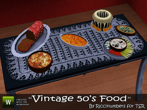 Sims 3 — Vintage Fifties Food by TheNumbersWoman — Retro, Vintage, Food....All of these things. This set of Deco food was