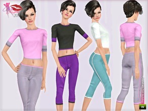 Sims 3 — Get Physical by Cleotopia — My new fresh sportset to get psysical for! A sporty t-shirt and bright legging for