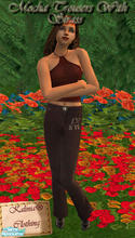 Sims 2 — Mocha Trousers With Strass by Kalinia — Mocha coloured trouser with kitty strass! Hope you like ! If yes.. sign