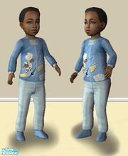 Sims 2 — Cute Toddler PJs - Airplane Puppy by Simaddict99 — adorable little puppy in plane design in shades of blue.