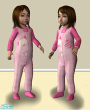 Sims 2 — Cute Toddler PJs - Pink Kitty by Simaddict99 — adorable little \"peek-a-boo\" kitty design in shades