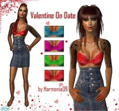 Sims 2 — Valentine On Date by Harmonia — Hot valentine colours. No Mesh Needed