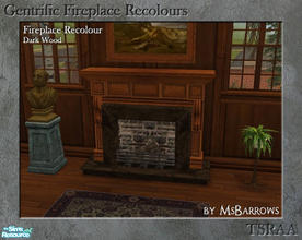 Sims 2 — Gentrific Fireplace Recolours - Dark Wood by MsBarrows — A recolour of the Gentrific Fireplace from base game to