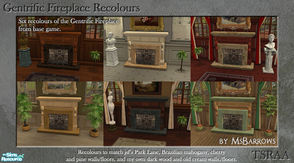 Sims 2 — Gentrific Fireplace Recolours by MsBarrows — A set of recolours of the Gentrific Fireplace from base game, to