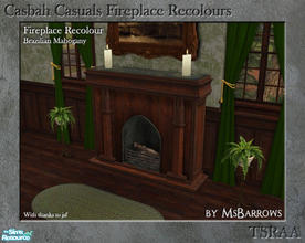Sims 2 — Casbah Fireplace Recolours - Brazilian Mahogany by MsBarrows — A recolour of the Casbah Casuals fireplace from