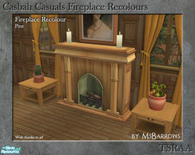 Sims 2 — Casbah Fireplace Recolours - Pine by MsBarrows — A recolour of the Casbah Casuals fireplace from base game, to
