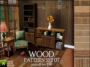 Sims 3 — Wood Pattern Set07 by ayyuff — 10 recolorable patterns..