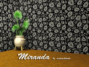 Sims 3 — MB-Miranda by matomibotaki — Abstract floral pattern in grey and white, 2 channel, to find under Abstract.