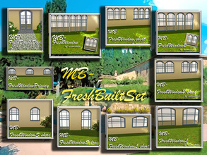 Sims 3 — MB-FreshBuiltSet by matomibotaki — New built set with 9 different windows and one double-door.Good looking in