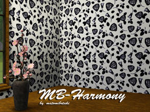 Sims 3 — MB-Harmony by matomibotaki — Abstract floral pattern in blue and white, 2 channel, to find under Abstract.