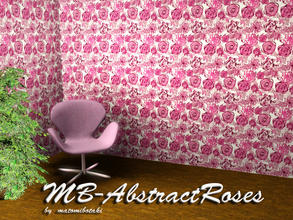 Sims 3 — MB-AbstractRoses by matomibotaki — Floral pattern in pink, dark brown and white, 3 channel, to find under