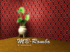 Sims 3 — MB-Rombo by matomibotaki — Geometric pattern in red and white, 2 channel, to find under Geometric.