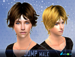 Sims 2 — Newsea SIMS2 Hair YU080m Jump by newsea — A short stylish hairstyle in various colors.