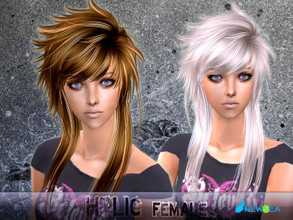 Sims 2 — SIMS2set Hair J057f Holic by newsea — A rockstar hairstyle in mixed colors.