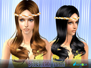 Sims 2 — Newsea SIMS2 Hair YU081f Bohemian by newsea — A long bohemian hairstyle in various colors.