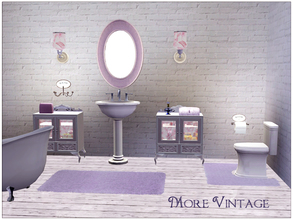 Sims 3 — Vintage Bathroom by ShinoKCR — The Bathroom in Vintage Style includes Sink, Sidetable, Toilet, 2 Mirrorversions,