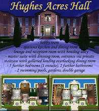Sims 2 — Hughes Acres Hall by Benjam1232 — - Master suite accessed via private staircase & gallery overlooking dining