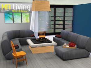 Sims 3 — MR Living by D3VV — A loveseat or a sofa with a lounge chair? Maybe you should add a pair of armrests and some