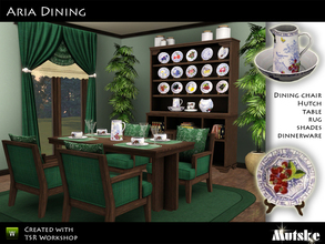 Sims 3 — Aria Dining by Mutske — The Aria serie continues!!! Here is a new dining set. Use the tv-side table to make a