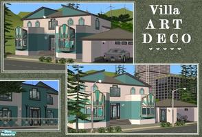 Sims 2 — Villa ART DECO by -kalisa- — My first try to build something using the Art Deco-style objects that came with TS2