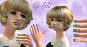 Sims 2 — nails apple by DN by Dasha0510 — Apple nails! Very nice nails! =.=