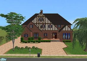 Sims 2 — Birch Tree Manor by millyana — This is a large Tudor styled house built on a medium lot with no cc for better